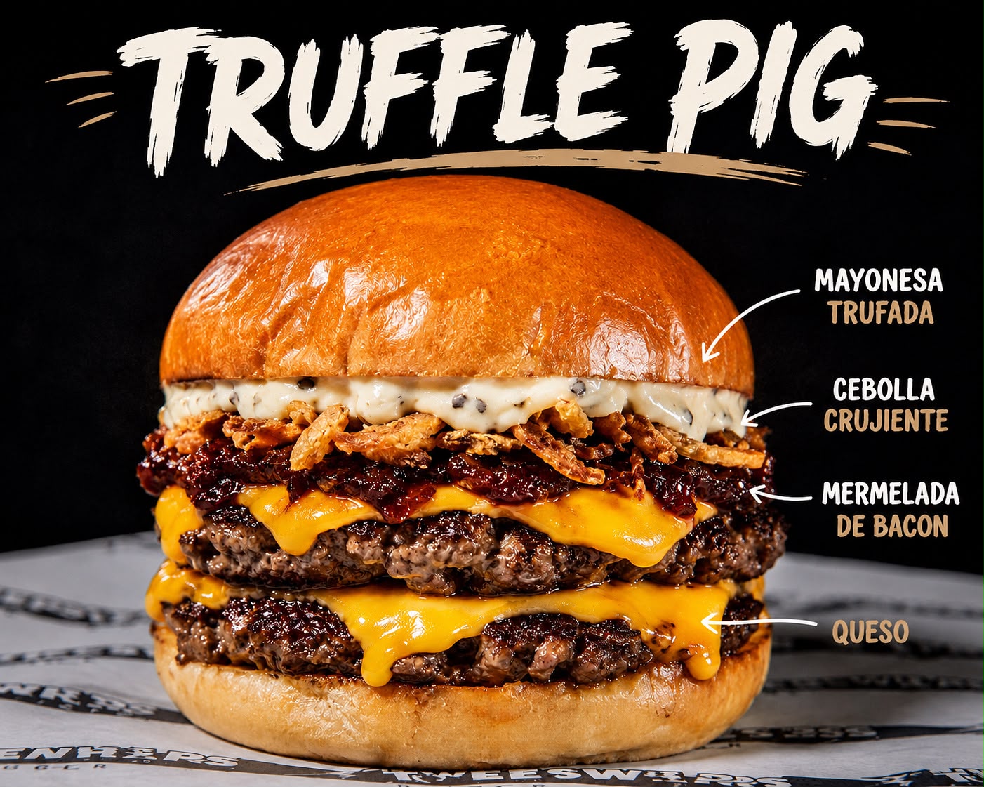 Truffle Pig - hamburguesa doble de ternera con mayonesa trufada